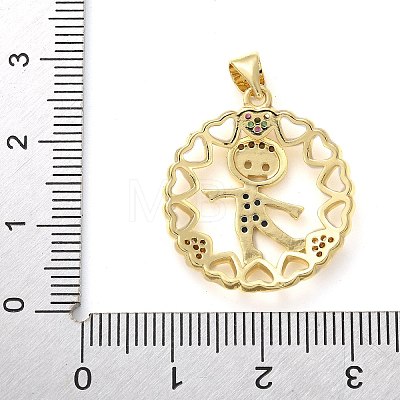 Brass Micro Pave Cubic Zirconia Pendants KK-M319-24G-03-1