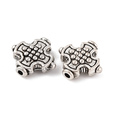 Cross Tibetan Style Alloy Beads X-TIBEB-ZN-3284-AS-RS-1