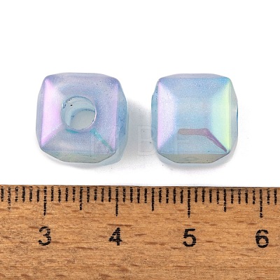 UV Plating Rainbow Iridescent Acrylic Beads PACR-C009-03B-1