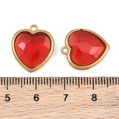 Valentine's Day 304 Stainless Steel with Glass Charms STAS-Q119-01G-A01-1