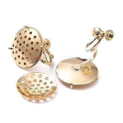 Brass Clip-on Earring Setting KK-Q785-13G-1