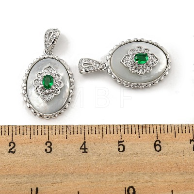 Brass Micro Pave Clear Cubic Zirconia Pendants KK-L211-007P-1