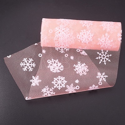 Snowflake Deco Mesh Ribbons OCOR-P010-G06-1