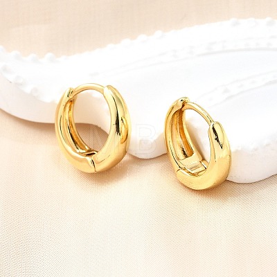 Brass Chunky Hoop Earrings for Women X-EJEW-G297-20G-1