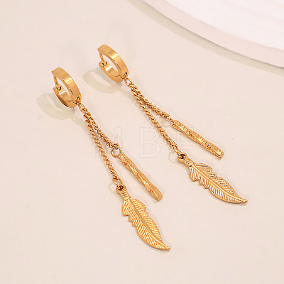 304 Stainless Steel Hoop Dangle Earrings for Women IT2064-1
