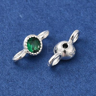 925 Sterling Silver Pave Cubic Zirconia Connector Charms STER-Z007-01P-02-1