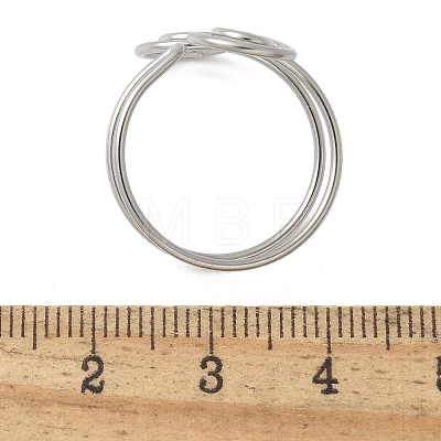 304 Stainless Steel Round Wrap Open Cuff Rings for Women Men RJEW-Z071-02A-P-1