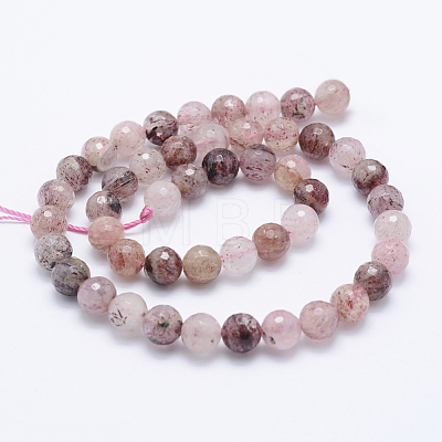 Natural Strawberry Quartz Beads Strands G-J373-18-8mm-1