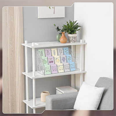 3-Tier 15-Grid Acrylic Card Display Riser Stands ODIS-WH0030-339A-1