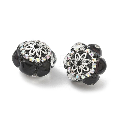 Acrylic Rhinestone Rondelle Beads CLAY-NH0003-02AS-04-1