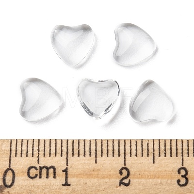 Transparent Glass Heart Cabochons GGLA-R021-8mm-1