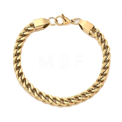 Ion Plating(IP) 304 Stainless Steel Wheat Chain Bracelets for Men BJEW-B093-04G-1