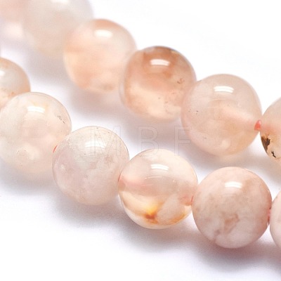 Natural Cherry Blossom Agate Beads Strands X-G-I213-23-6mm-1