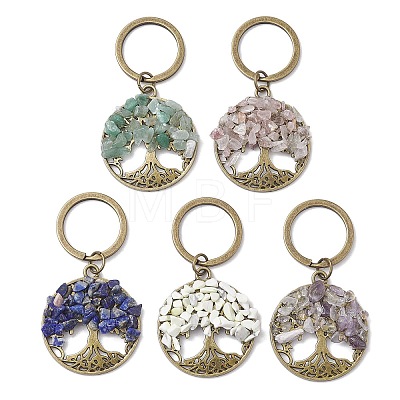 Natural Lapis Lazuli & Howlite & Rose Quartz & Amethyst & Green Aventurine Keychain KEYC-JKC00845-1