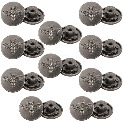 20Pcs Flat Round with Bee Pattern Alloy Decorative Rivets FIND-CY0002-35-1