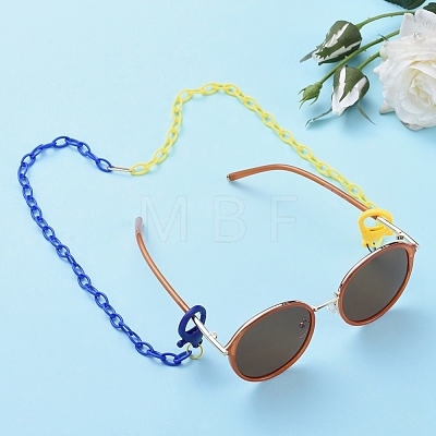 Personalized Two Tone ABS Plastic Cable Chain Necklaces NJEW-JN02825-05-1