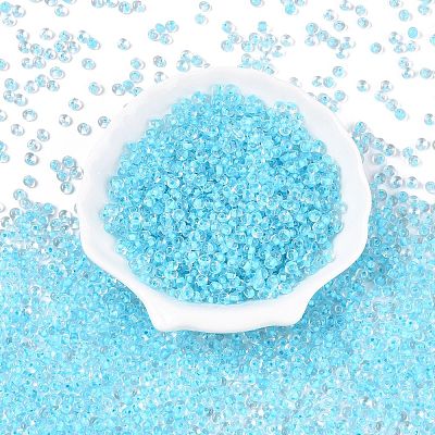 6/0 Inside Colours Transparent Glass Seed Beads SEED-T007-07E-1