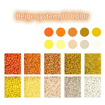 8500Pcs 10 Style Glass Seed Beads SEED-YW0001-80F-1