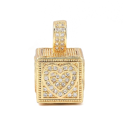 Brass Micro Pave Cubic Zirconia Pendants KK-F919-10G-1