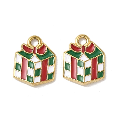 304 Stainless Steel Enamel Pendants STAS-L300-012G-09-1