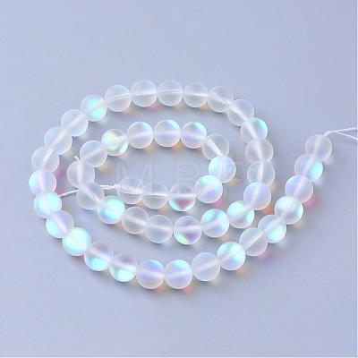 Synthetic Moonstone Beads Strands G-R375-6mm-A13-1