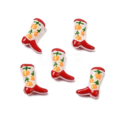 Boot Baking Paint Glass Enamel  Beads LAMP-C020-02I-1
