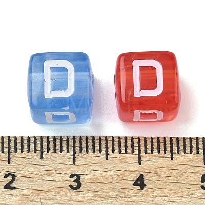 Spray Painted Transparent Acrylic Beads MACR-K365-07D-1