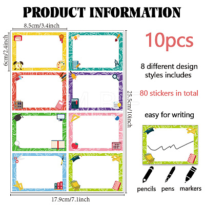 Flower PVC Waterproof Blank Label Stickers STIC-WH0023-018-1