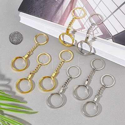  8Pcs 2 Colors Alloy Pendant Keychain FIND-NB0002-91-1