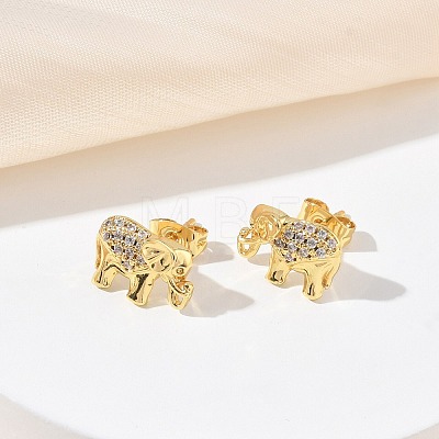 Brass & Crystal Rhinestone Stud Earrings for Women EJEW-G464-04G-02-1