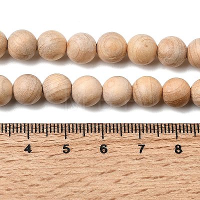 Natural Wood Beads Strands WOOD-B011-01A-6mm-1