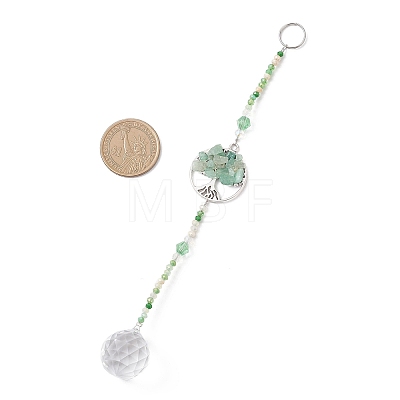 Glass Teardrop Window Hanging Suncatchers HJEW-JM04544-01-1