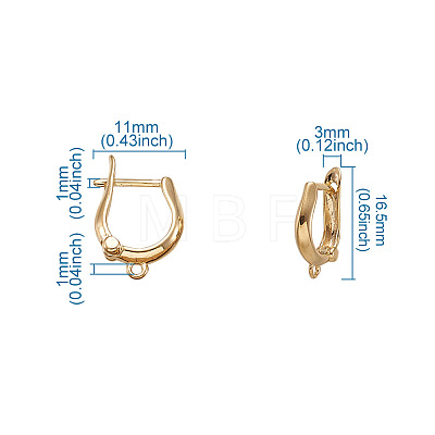 Rack Plating Brass Hoop Earring Findings with Latch Back Closure KK-TA0007-39-1