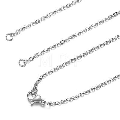 304 Stainless Steel Cable Chain Necklace Making STAS-T040-PJ209-1-46-1