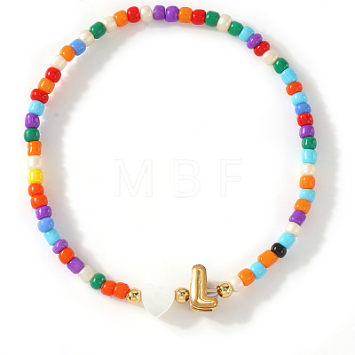 Colorful Round Glass Seed Bead Stretch Bracelets AO5283-12-1
