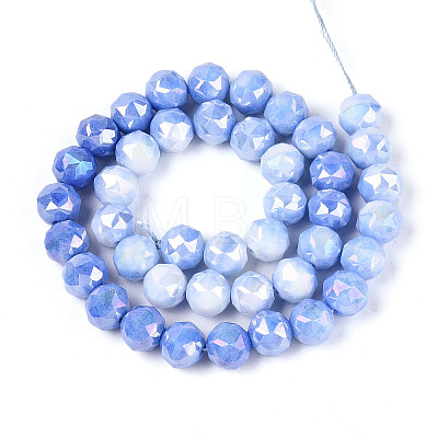 Anti-Tarnish Electroplate Glass Beads Strands X-GLAA-N010-10mm-08-1