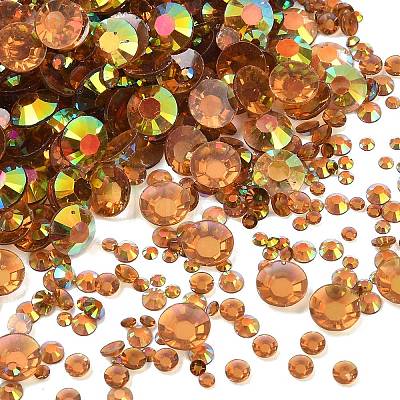 Electroplated Transparent Flat Back Resin Rhinestone Cabochons RESI-XCP0002-44E-1