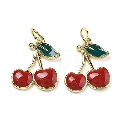 Brass Enamel Pendants KK-U060-30G-1