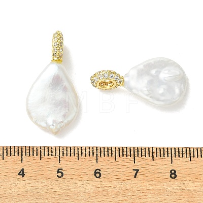 Natural Baroque Keshi Pearl Pendants PALLOY-JF05637-01-1
