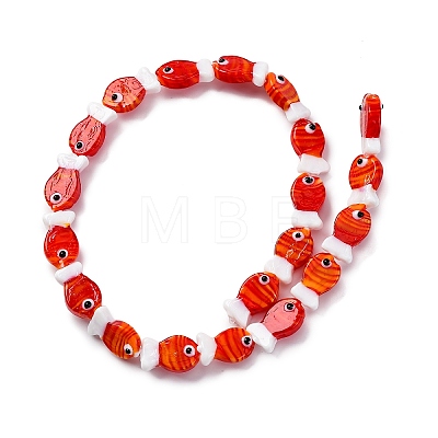 Handmade Lampwork Beads Strands LS-LAMP-G154-07M-1