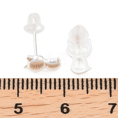 925 Sterling Silver Stud Earrings EJEW-C176-01B-MS-1