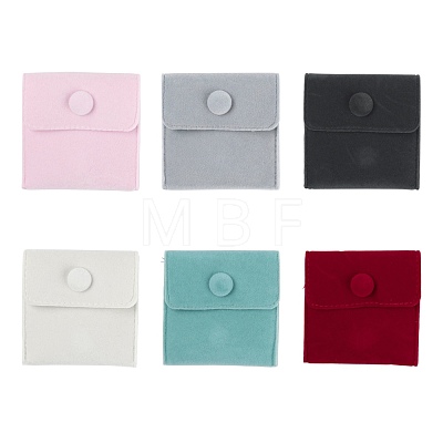 6Pcs 6 Colors Square Velvet Jewelry Bags TP-LS0001-05-1