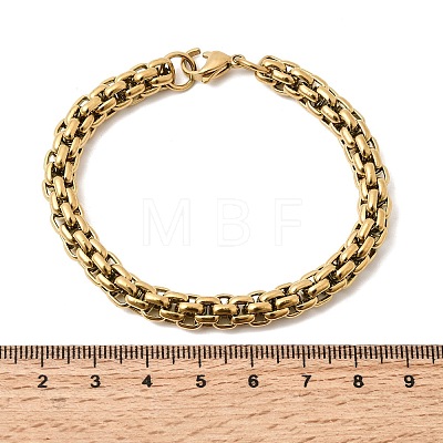 304 Stainless Steel Box Chian Bracelets for Women Men BJEW-K305-13G-1