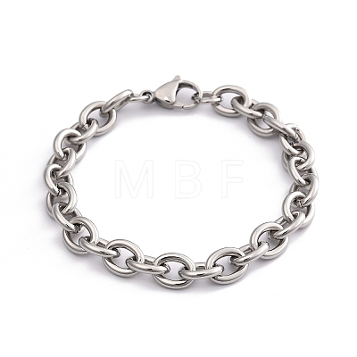 Tarnish Resistant 304 Stainless Steel Cable Chain Bracelets BJEW-I238-09P-1