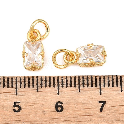 Brass Pave Cubic Zirconia Charms KK-K340-50G-03-1