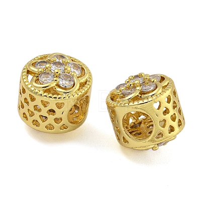 Rack Plating Brass Micro Pave Cubic Zirconia Beads KK-I718-40G-1