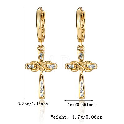 S925 Silver Moissanite Infinite Symbol Cross Earrings Fashion Simple Trendy JF2136-5-1