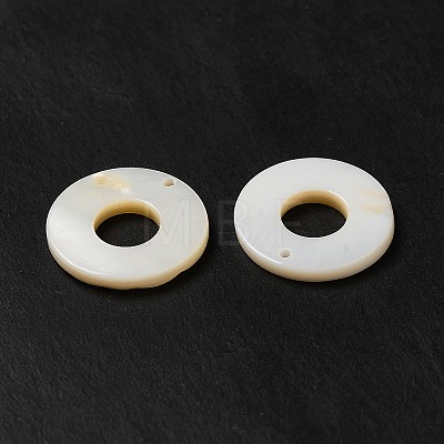 Natural White Shell Ring Charm SHEL-C004-01-1