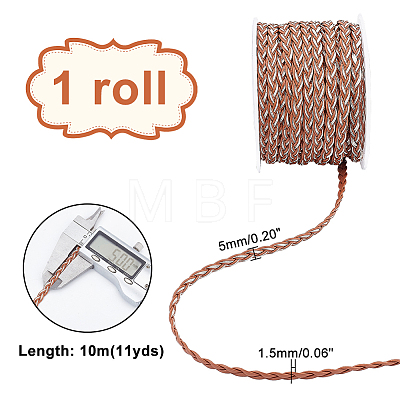   10m 3-Ply PU Leather Braided Cord LC-PH0001-07A-1