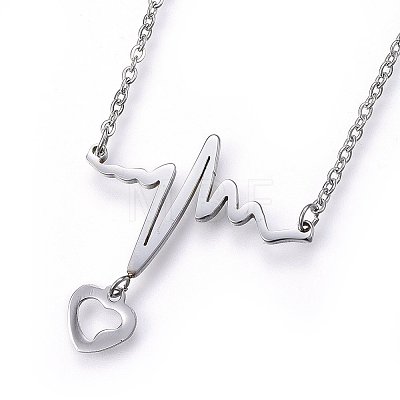 304 Stainless Steel Pendant Necklaces NJEW-L147-02P-1